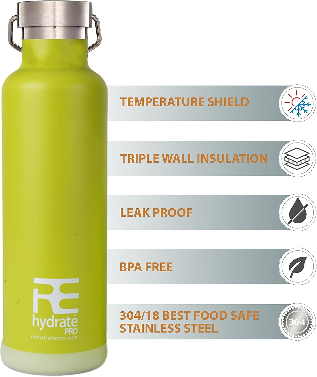 25Oz Insulated Water Bottle with Straw, Bonus Lids and Leak Proof Flask to Keep Liquids Hot or Cold- Triple Wall Vacuum Water Bottle Insulated, Perfect for Gifts