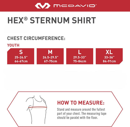 Youth Chest Protector for Baseball - HEX Padded Compression Shirt with Sternum Protection