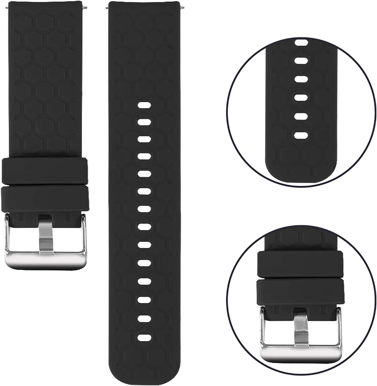 Bands Compatible with Veryfitpro Smart Watch Id205/Id205L/Id215G/Id205U/Id205S/Id216/Uwatch 3/Uwatch Ufit/Uwatch GT, for GRV FC1/FC5 19Mm Soft Silicone Quick Release Bands