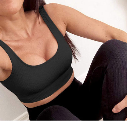 Exercise Outfits for Women 2 Pieces Ribbed Seamless Yoga Outfits Sports Bra and Leggings Set Tracksuits 2 Piece