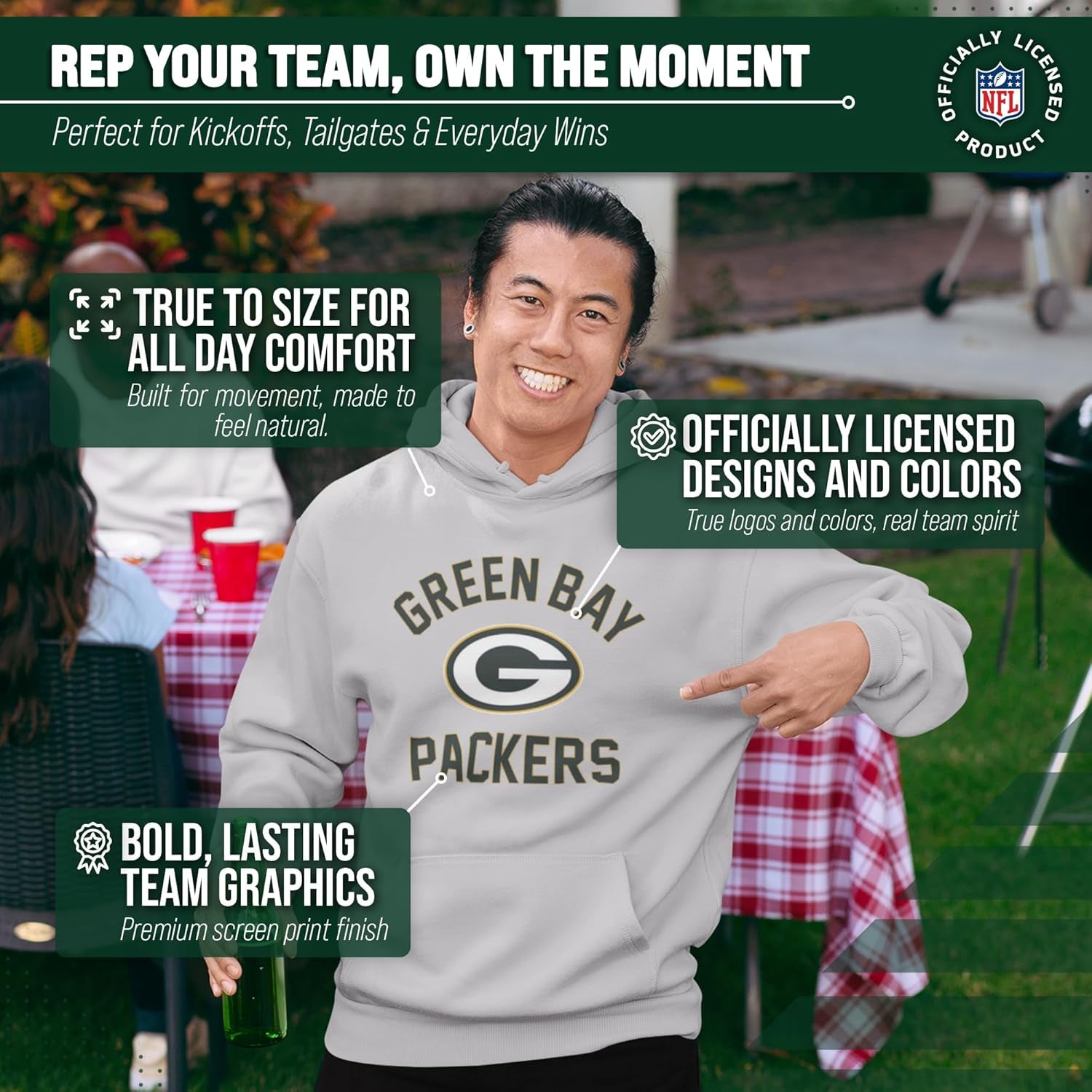 NFL Adult Gameday Hooded Sweatshirt - Poly Fleece Cotton Blend - Stay Warm and Represent Your Team in Style